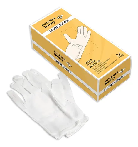 Guantes Algodón Blanco Para Eczema Reutilizables 24 Pares