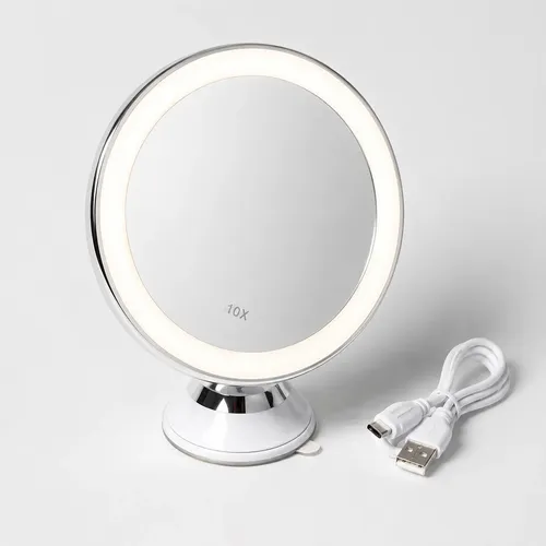 Espejo Led Para Maquillaje, 10 Unidades, Redondo, Usb,