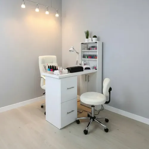 Mesa Manicura Manicuria Nail Art Uñas Blanco Lisa
