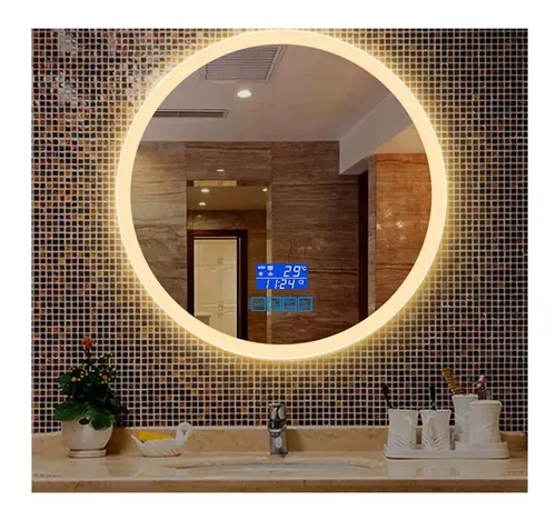 Espejo Inteligente Para Baño Led Sonido Bluetooh Redondo D10