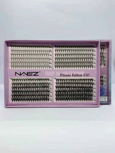 Set Pestañas Postizas Naez 10 20 30 40p Mix 9-14mm Cluster