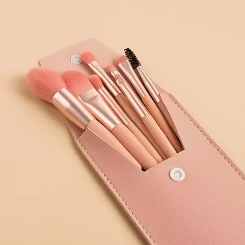 Set De 8 Pinceles Para Maquillaje, Brochas De Belleza