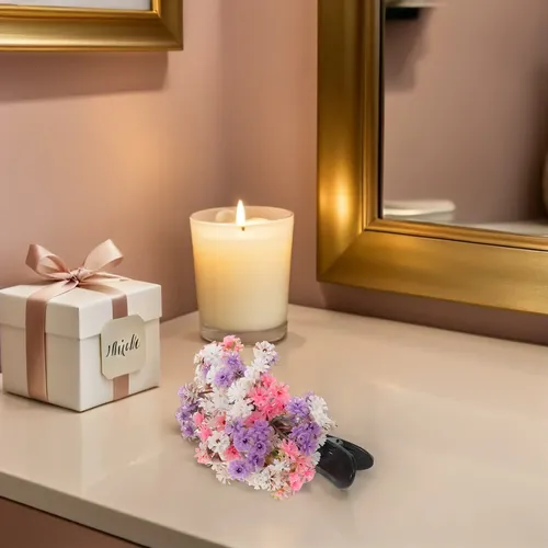 2 Pinzas Para Cabello Con Flor: Con De