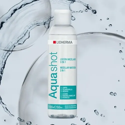 Aquashot Loción Micelar 3 En 1 Lidherma 190ml Limpia/hidrata