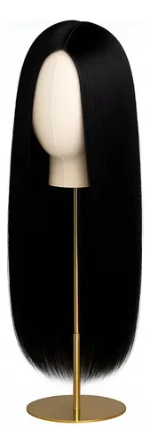 Peluca Lace Front Adiolacba Premium Símil Natural 70 Cm Tamaño De La Base Regulable Tono Negro