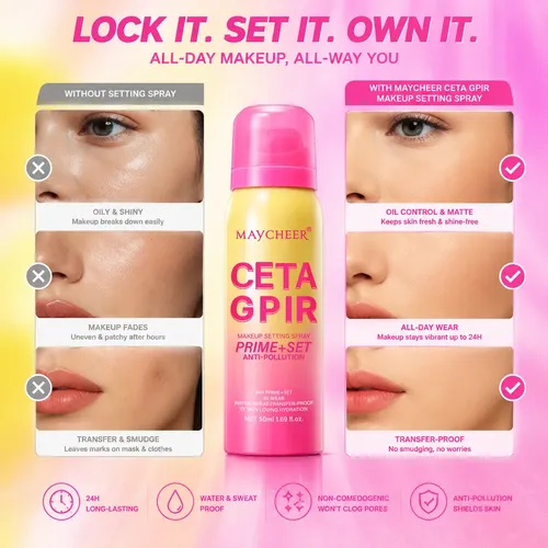 Spray Fijador De Maquillaje Hidratante, Impermeable Y Resist