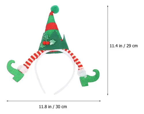 Diadema Peluche Verde Accesorio Pelo Navidad Fiesta
