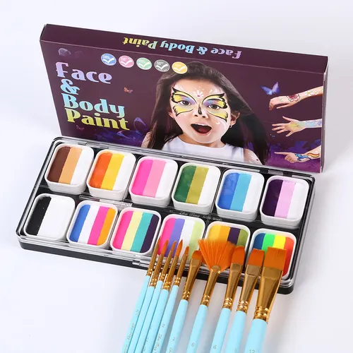 Set De Paletas De Pintura Waterolor: 12 Colores, 11 Pinceles