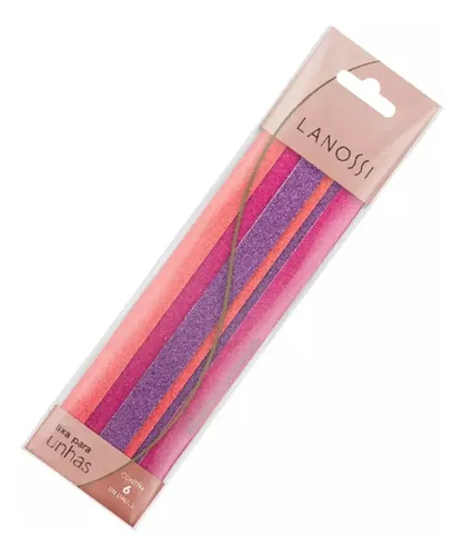 Lima de uñas de arena, 6 unidades, colores surtidos, Lanossi Ls6005