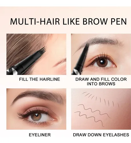 Lápiz 2 En 1 Para Cejas Impermeable Lavone Marrón Oscuro