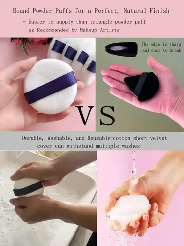 Borlas De Maquillaje Ultrasuaves Y Lavables De Terciopelo