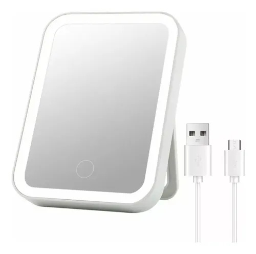 Espejo Maquillaje Led 3 Ajustes De Brillo Con Recargable Usb