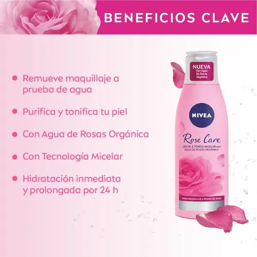 Leche Y Tónico Micelar Nivea Rose Care 2 En 1 X 200 Ml