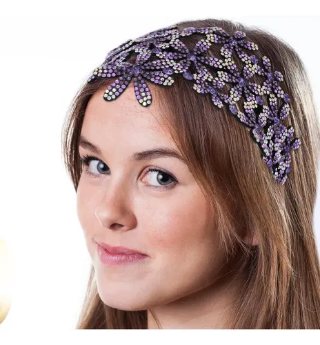 Accesorios De Moda Diadema Ancha Con Diamantes Imitación