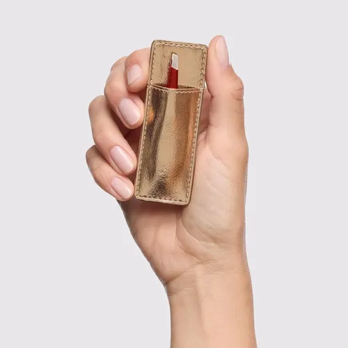Pinza Cejas Mini Vintage Rosa Con Estuche Compacta