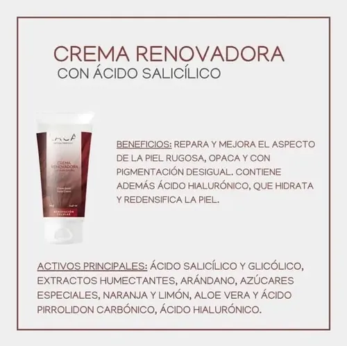 Crema Renovadora Con Acido Salicílico Laca Tipo de piel Todo tipo de piel