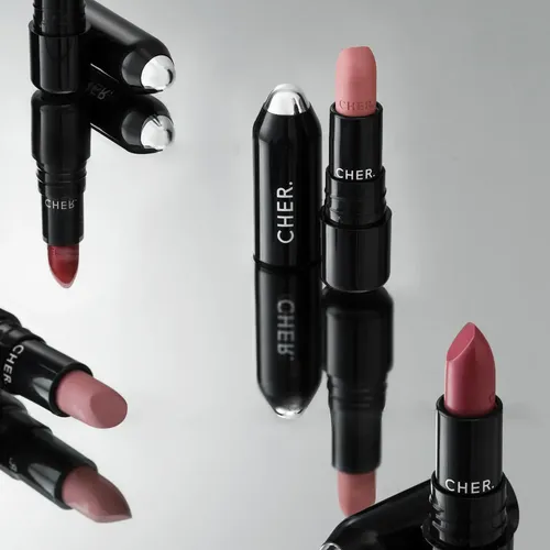 Labial Cher Beauty Satin Kiss Lipstick Color Cranberry