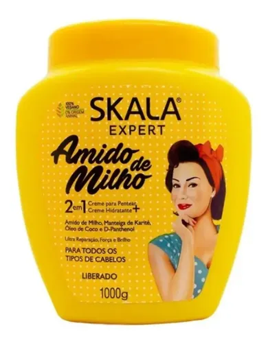 Skala Amido De Milho Máscara Pelo Vegana Crema Peinar 1kg