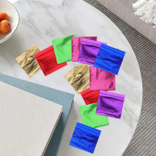300 Hojas De Papel De Aluminio Con Hoja De Oro Imitacion B