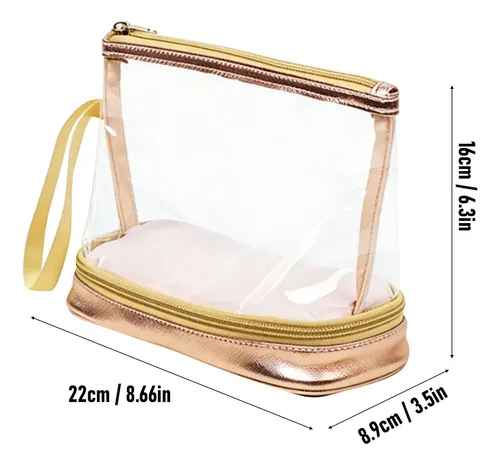 Bolsa De Maquillaje Transparente Portátil Con Cierre De Pvc