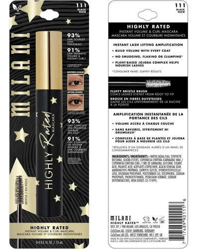 Milani Mascara De Pestañas Highly Rated Black Noir 12 Ml