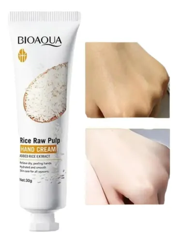 Crema para Manos Bioaqua de Arroz Blanqueadora e Hidratante, 30 g