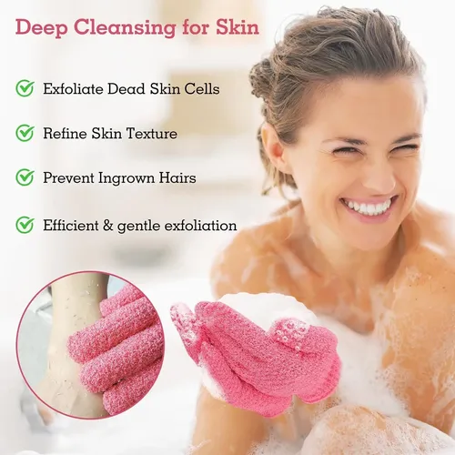 Guantes Exfoliantes Evridwear 3 Pares Deep Pinkset Fjdz