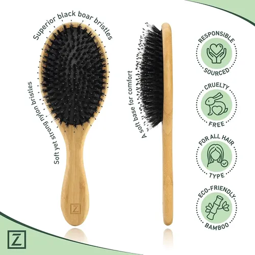 Cepillo De Cerdas Naturales De Jabalí Para Mujeres, Hombres