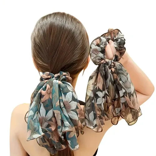 //set Of 2 Garters With Bow, Retro Dark Green French Print//