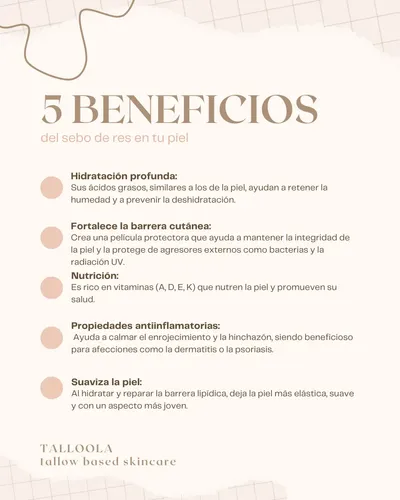 Crema Hidratante 100% Sebo De Res Y Aceite De Rosa Mosqueta