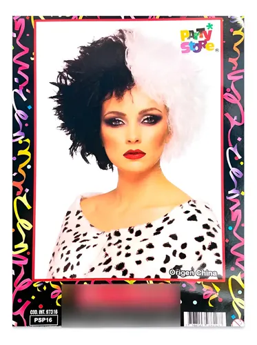 Peluca Cruella De Vil 101 Dalmatas Cotillon Disfraz Fiesta