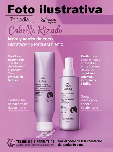 Rep Crema P Peinar Cab Rizado Mora Oleo Coco Tododia Natura