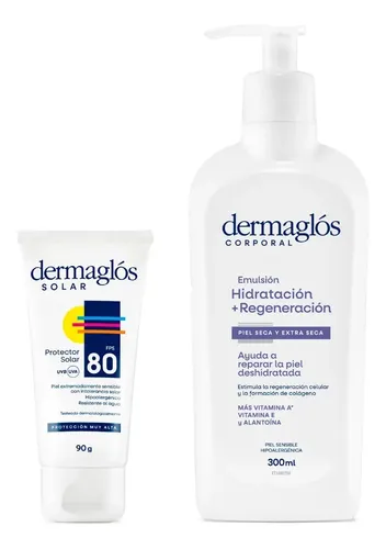 Dermaglos Set Protector Solar Fps80 + Emulsion Corporal 300m