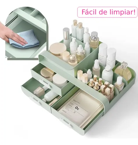 Porta Maquillaje Organizador 3 Cajones Crema Perfumes Joyas