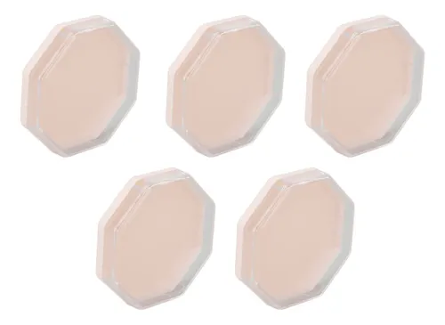 Maquillaje Octogonal Portátil Rosa Powder Puff Storage, 5 Un