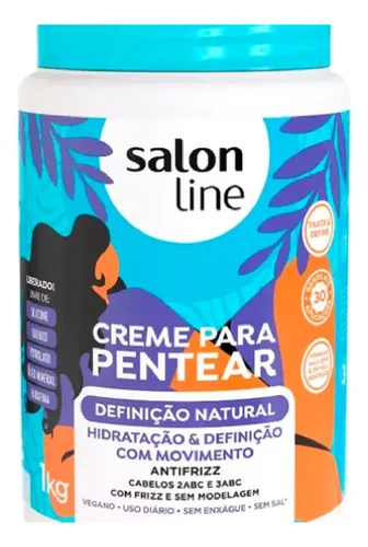 Salon Line Crema Para Peinar Anti Frizz Ondas Natural 1000gr