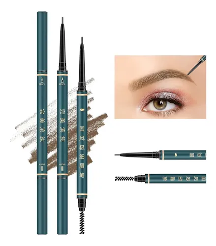 Lápiz De Cejas Bechy Marrón 3 Pcs Ultra Fino A Prueba De