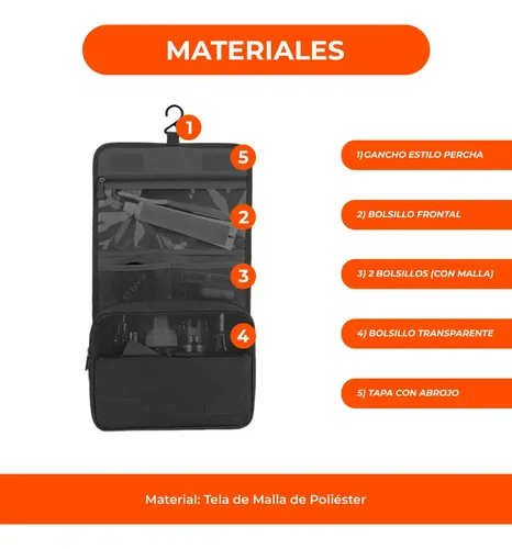 Portacosmeticos Neceser Organizador Viaje Maquillaje Estuche Color Negro