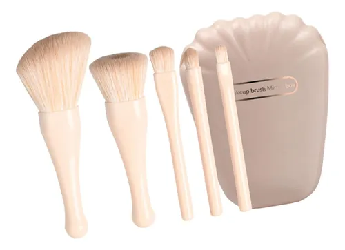 Juego De Herramientas De Pinceles De Maquillaje Con Beige