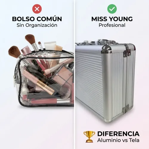 Set Maquillaje Profesional Miss Young Maletín Aluminio