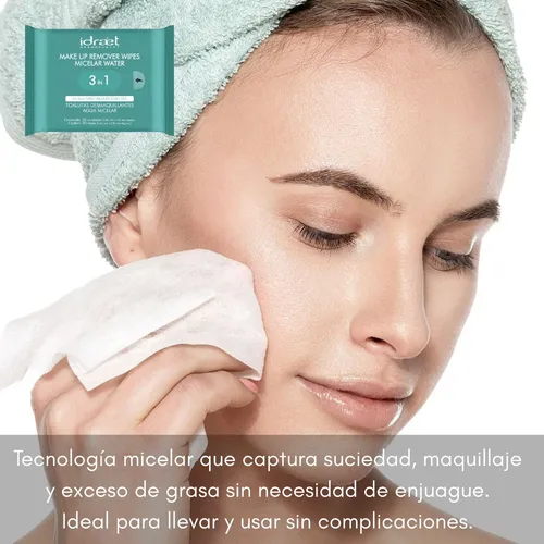 Toallitas Desmaquillantes Agua Micelar Idraet 3en1 30u