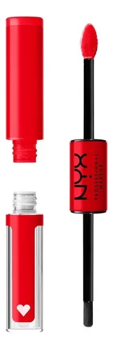 Labial Líquido Nyx Shine Loud Vegano De Larga Duración Acabado Perlado Color REBEL IN RED