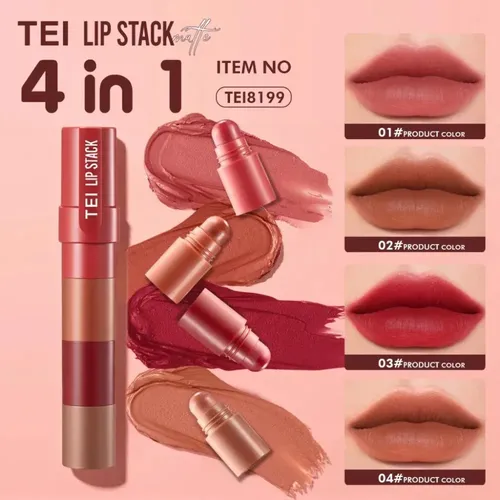 Labial Lipstack Matte En Barra 4 En 1 Tei Maquillaje