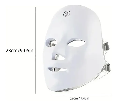 Máscara Led Facial 7 En 1 Cuidado Rostro 23x19cm Todo Tipo De Piel