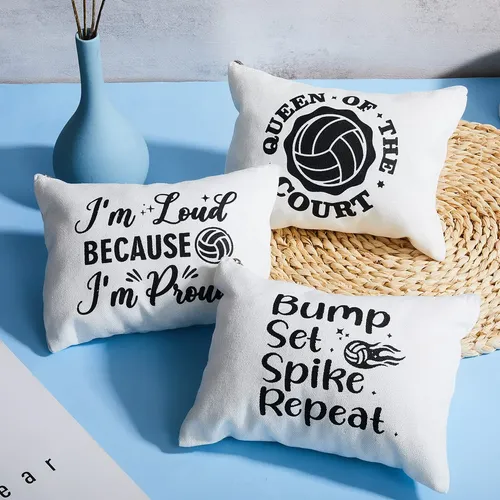 Set De Bolsas De Maquillaje Con Diseño De Vóleibol De Lona S