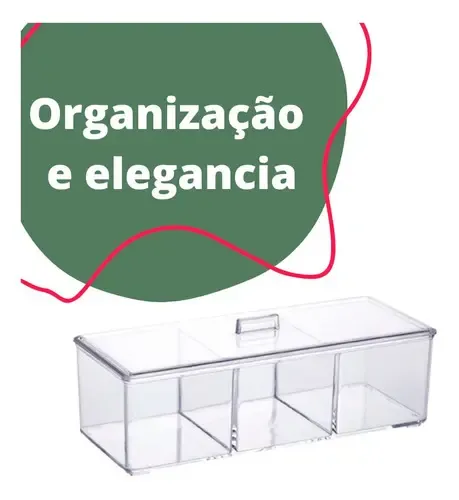 Organizador de maquillaje con tapa, 23 x 9 pulgadas, color transparente Paramount