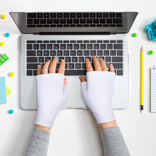 Guantes Sin Dedos Para Eczema Algodón Blanco Hidratantes
