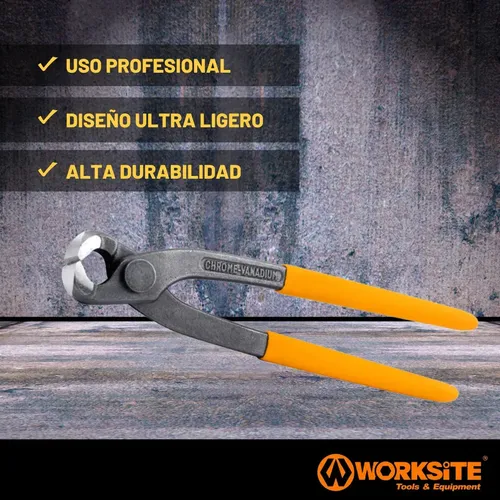 Tenaza 9 Pulgadas Armador Medio Corte Cromo Vanadio Worksite
