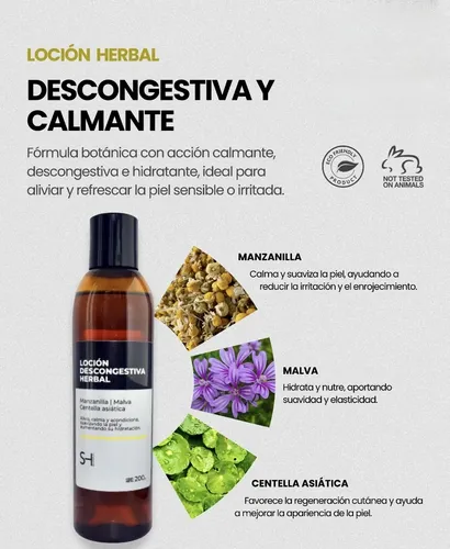 Loción Descongestiva Herbal Centella Y Manzanilla