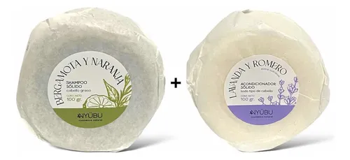 Combo Shampoo Y Acondicionador Solido Pelo Graso Nyübu 100g